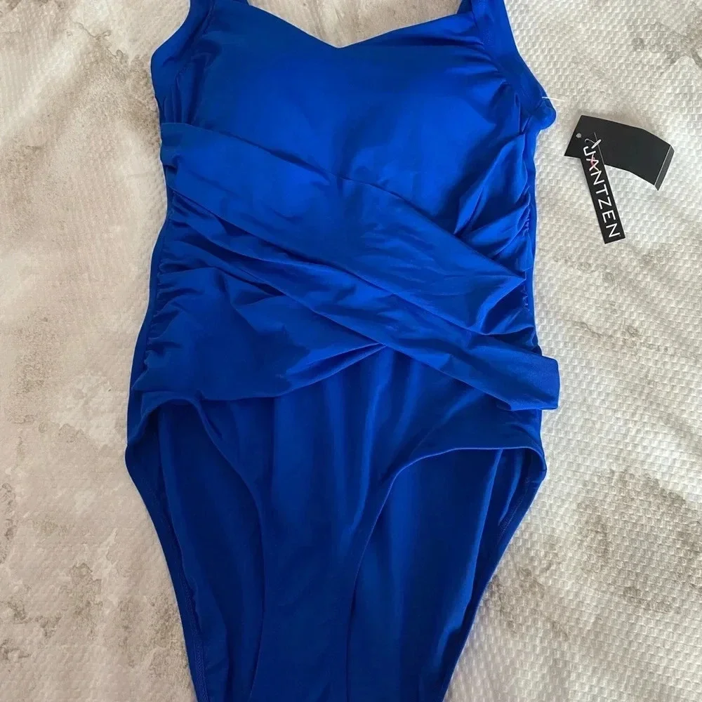 Jantzen Royal Blue One Piece Swimsuit Size 8